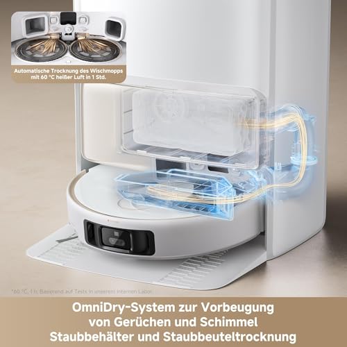 MOVA V50 Ultra Saugroboter, 24.000 Pa Saugkraft & Thermo-Wischen, Weiß | DuoSolution System, FlexScope Navigation & StepMaster System, Powered by dreame - 8