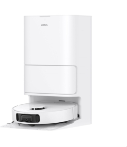 Mova E40 Ultra Saugroboter in Weiß mit All-in-One-Reinigungsstation